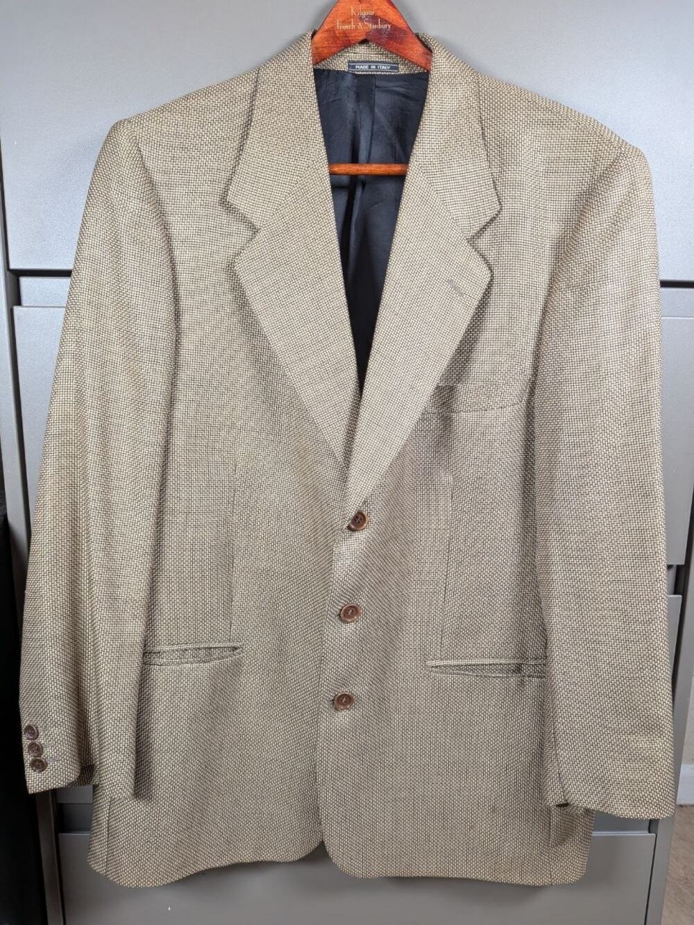 VTG Bardelli Wool Silk Sport Coat Blazer  Beige Textured